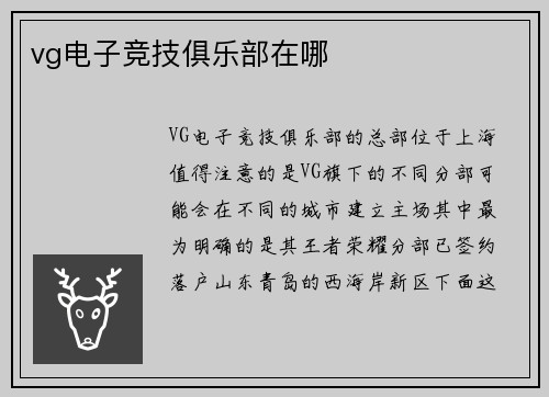 vg电子竞技俱乐部在哪